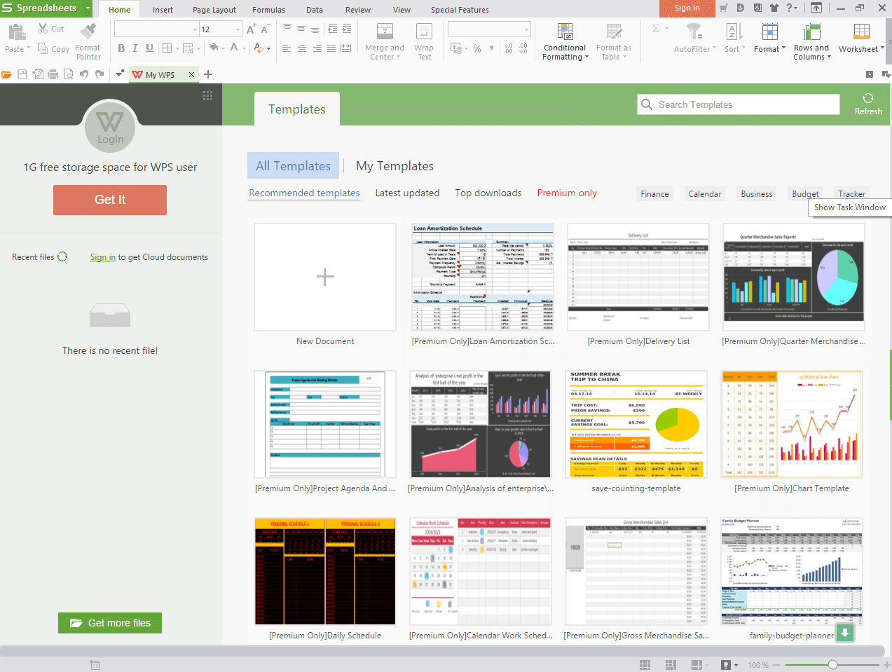 Tre alternative gratuite a Microsoft Office 16 spreadsheets WPS