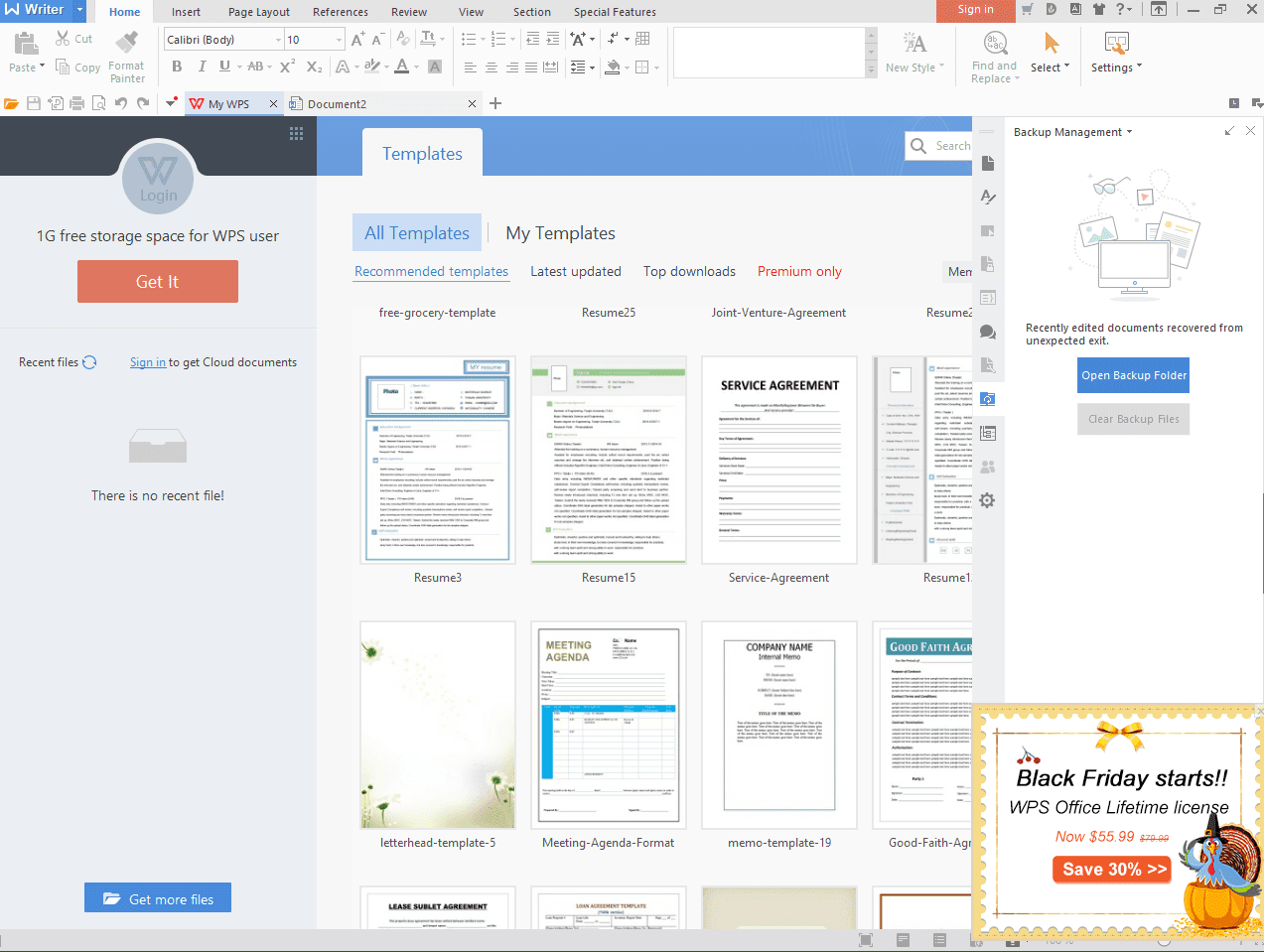 Tre alternative gratuite a Microsoft Office 14 wps writer