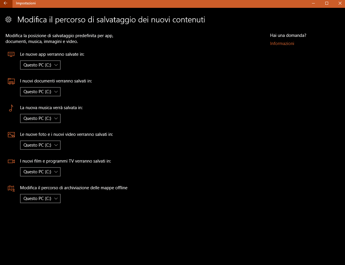 Come cambiare percorso d'installazione predefinito per le applicazioni 10 savefile