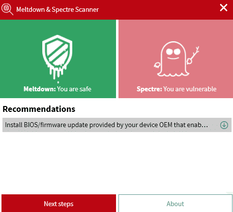 Come controllare se siamo vulnerabili ai bug Spectre e Meltdown 14 MELTDOWN SPECTRE GDATA
