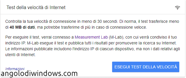 Come misurare la velocità della propria linea ADSL? 14 googlevelocfl