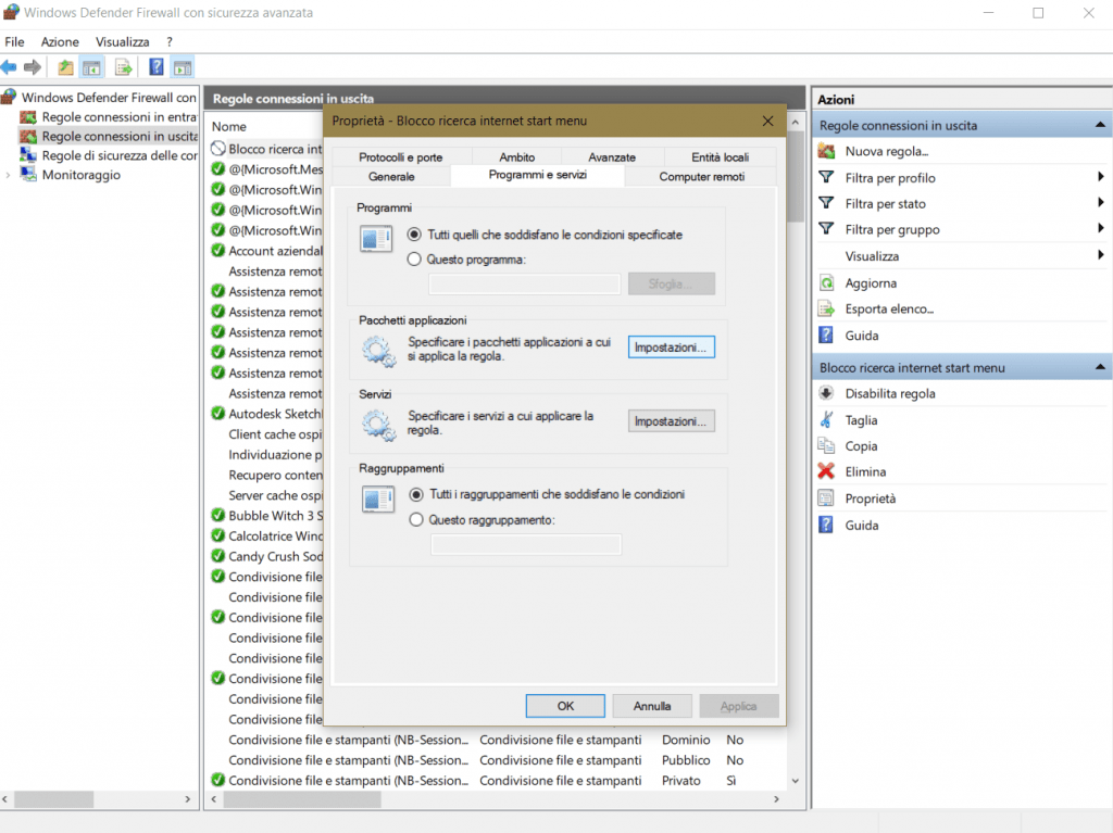 Come bloccare la ricerca in internet nello start menu di Windows 13 propriet%C3%A0