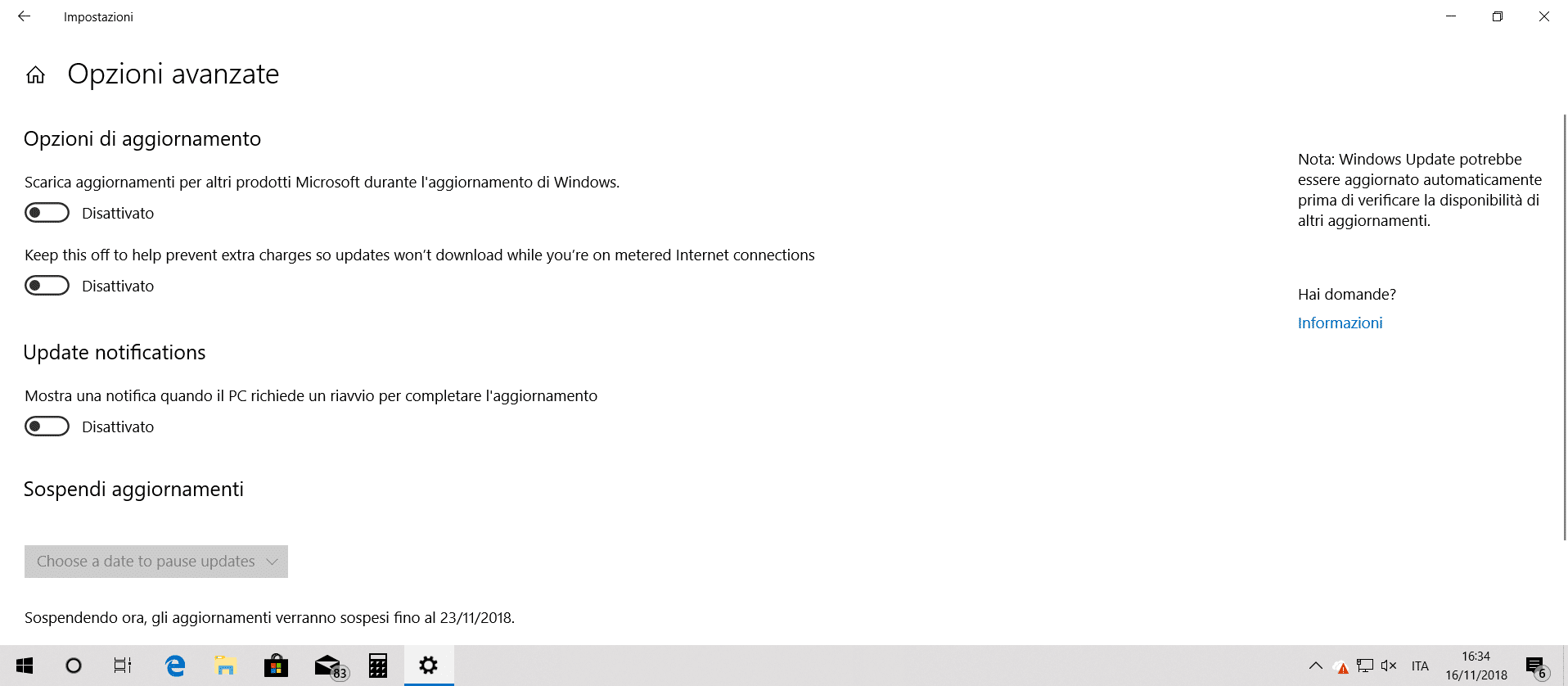 Windows Update migliorato nella nuova versione di Windows 10 12 opzioni avanzate windows update