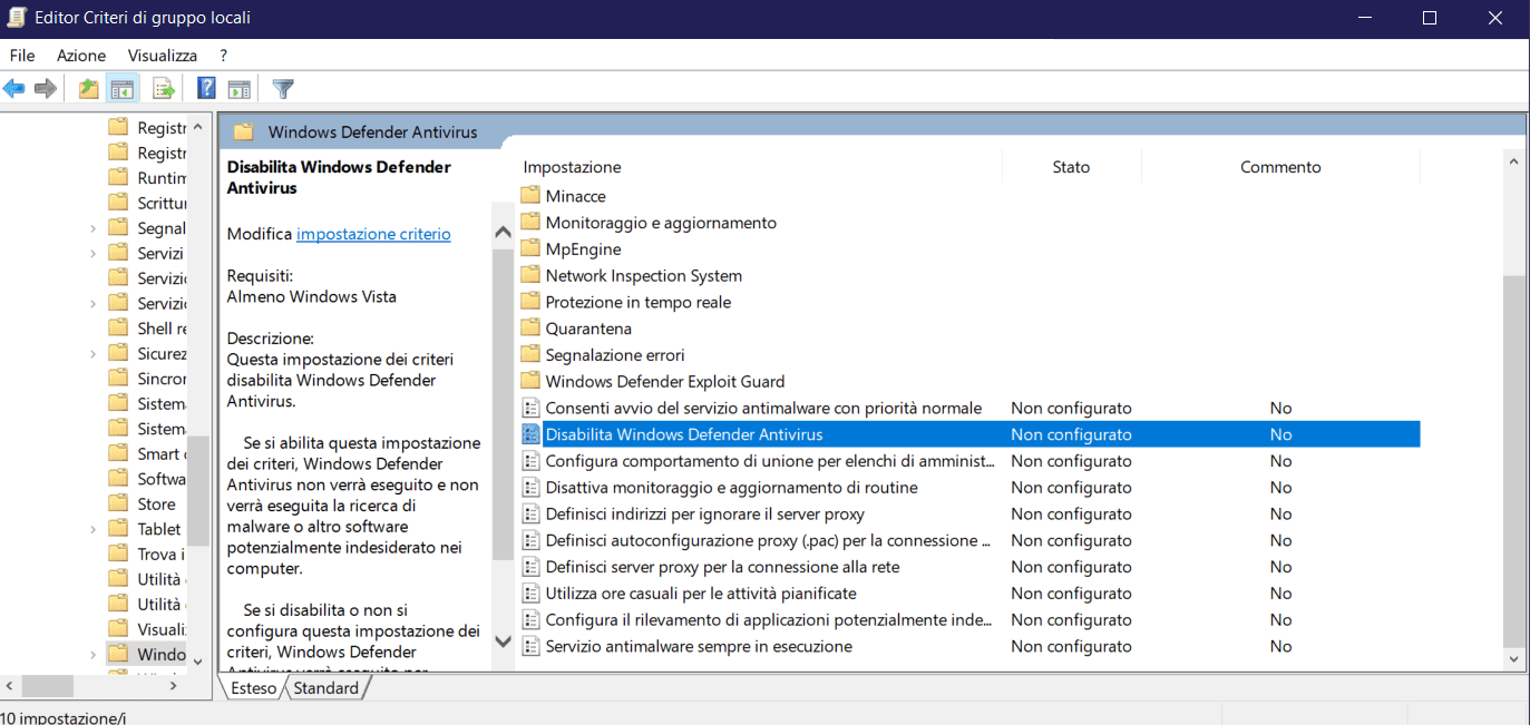Le Migliori Guide dedicate a Windows Defender - Sicurezza di Windows 6 wd01