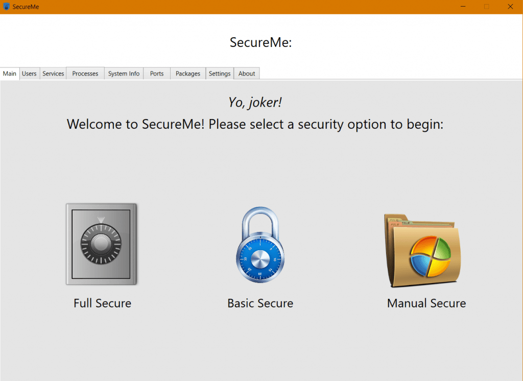 Mettiamo in sicurezza Windows con SecureMe 12 interfaccia principale del tool
