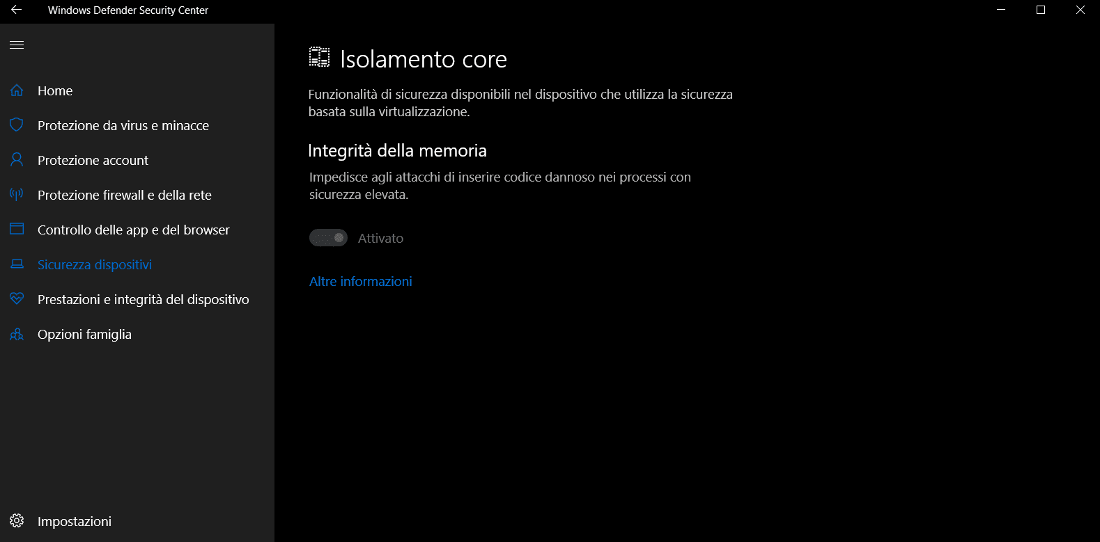 Le Migliori Guide dedicate a Windows Defender - Sicurezza di Windows 10 isolamentocore02