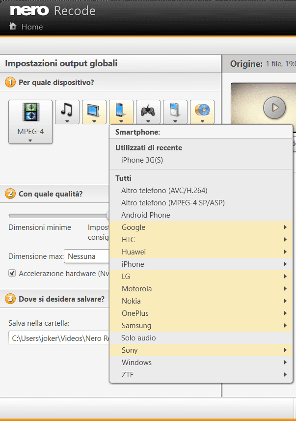 Recensione Nero Platinum 2021: una suite completa adatta a tutti 20 Tantissimi dispositivi supportati in fase di ricodifica finale