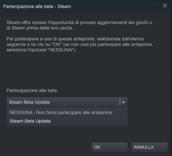 Nuova libreria di Steam disponibile in Beta! 10 Scegliamo Steam Beta Update