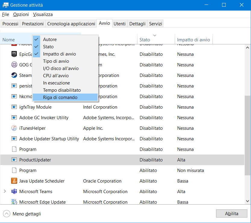 "Program" unknown at startup: how to identify which file starts with Windows 14 We choose to display the command line