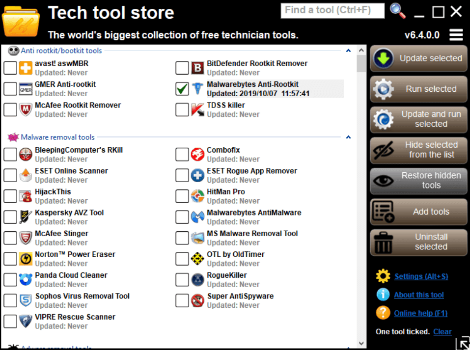 TechToolStore: 600 strumenti a portata di click 10 L'interfaccia principale di Tech tool store