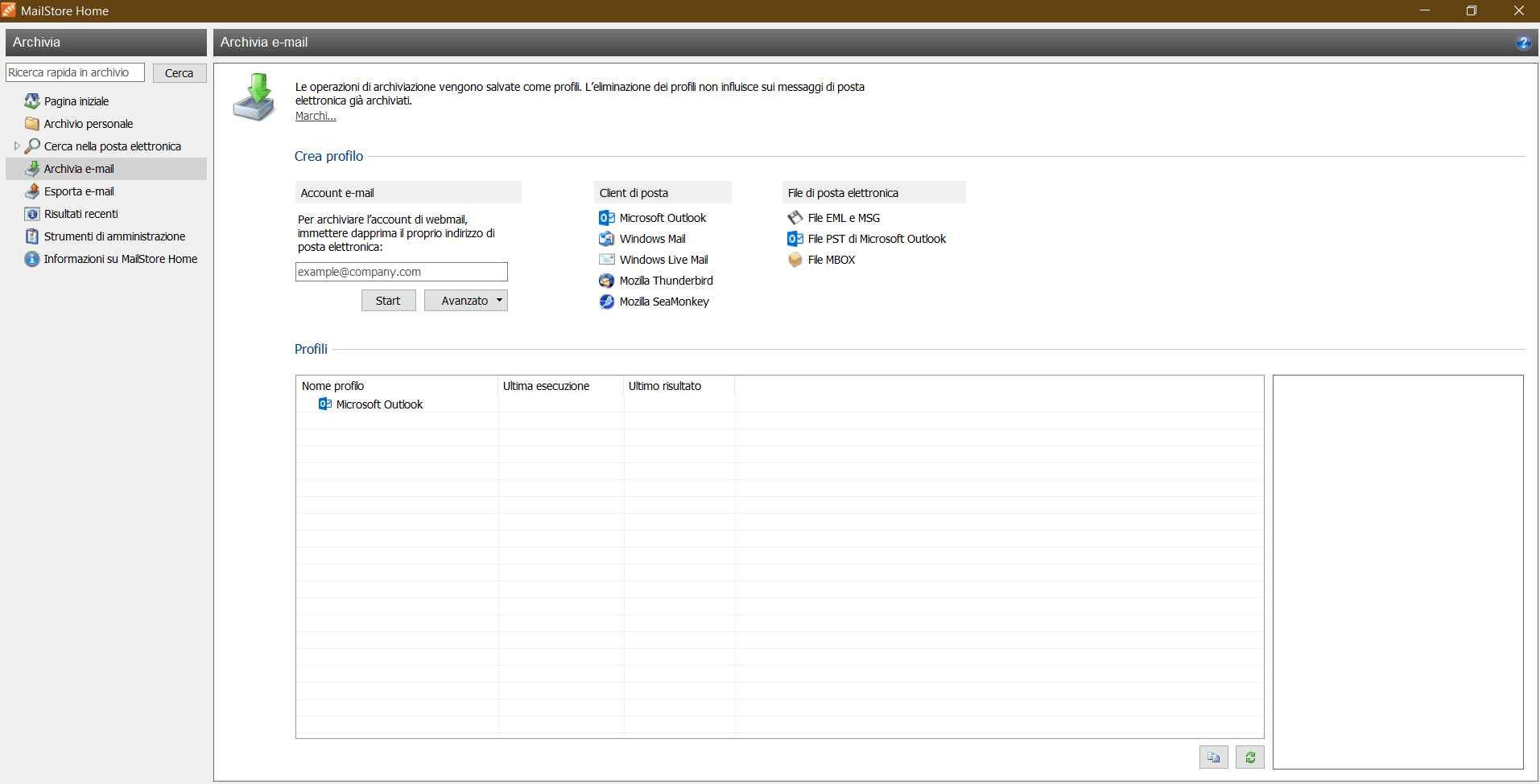 Come salvare e archiviare le email senza outlook 12 mailstore01 1