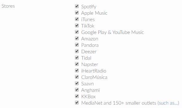 DistroKid: servizio per chi vuole produrre musica 10 Stores