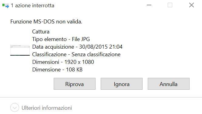 FIX Problemi copia-eliminazione file - Funzione MS-DOS non valida 14 FIX: Problemi copia-eliminazione file - Funzione MS-DOS non valida