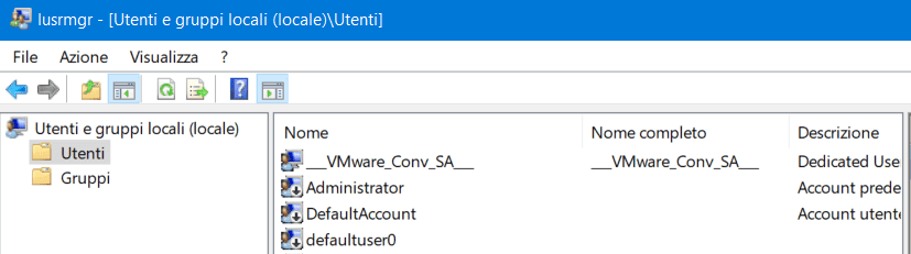 A cosa serve l'utente defaultuser100000 e posso eliminarlo? 14 A cosa serve l'utente defaultuser100000 e posso eliminarlo?