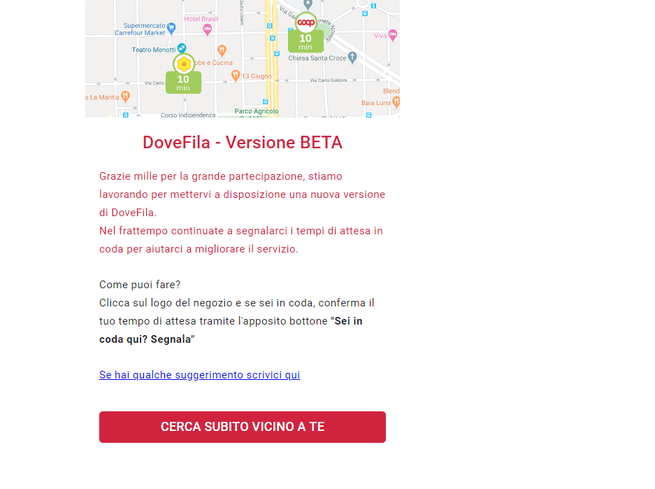 DoveFila: come sapere quanta file c'è al supermercato 14 DoveFila: come sapere quanta file c'è al supermercato