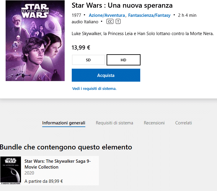 Il mondo dello streaming: Microsoft Store 16 Il mondo dello streaming: Microsoft Store