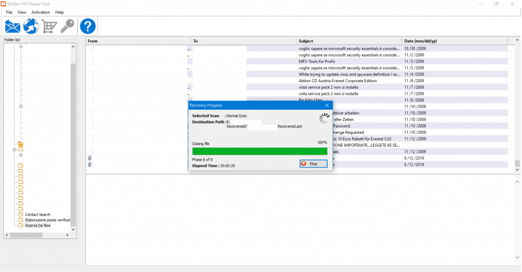 Riparare PST/OST danneggiati con SFWare PST Repair Tool 14 pstrepair03