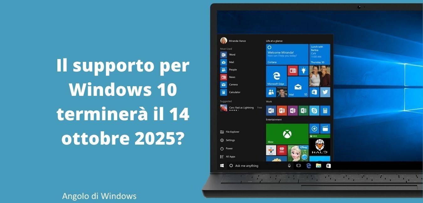 Il supporto per Windows 10 terminerà il 14 ottobre 2025?