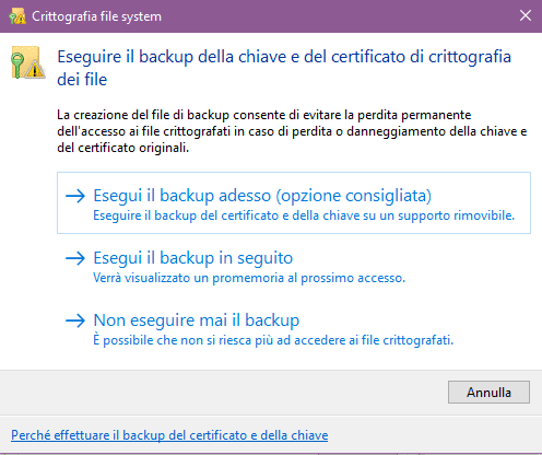 Come criptare ed identificare tutti i file cifrati nel nostro Windows 10 11 efscrypt02