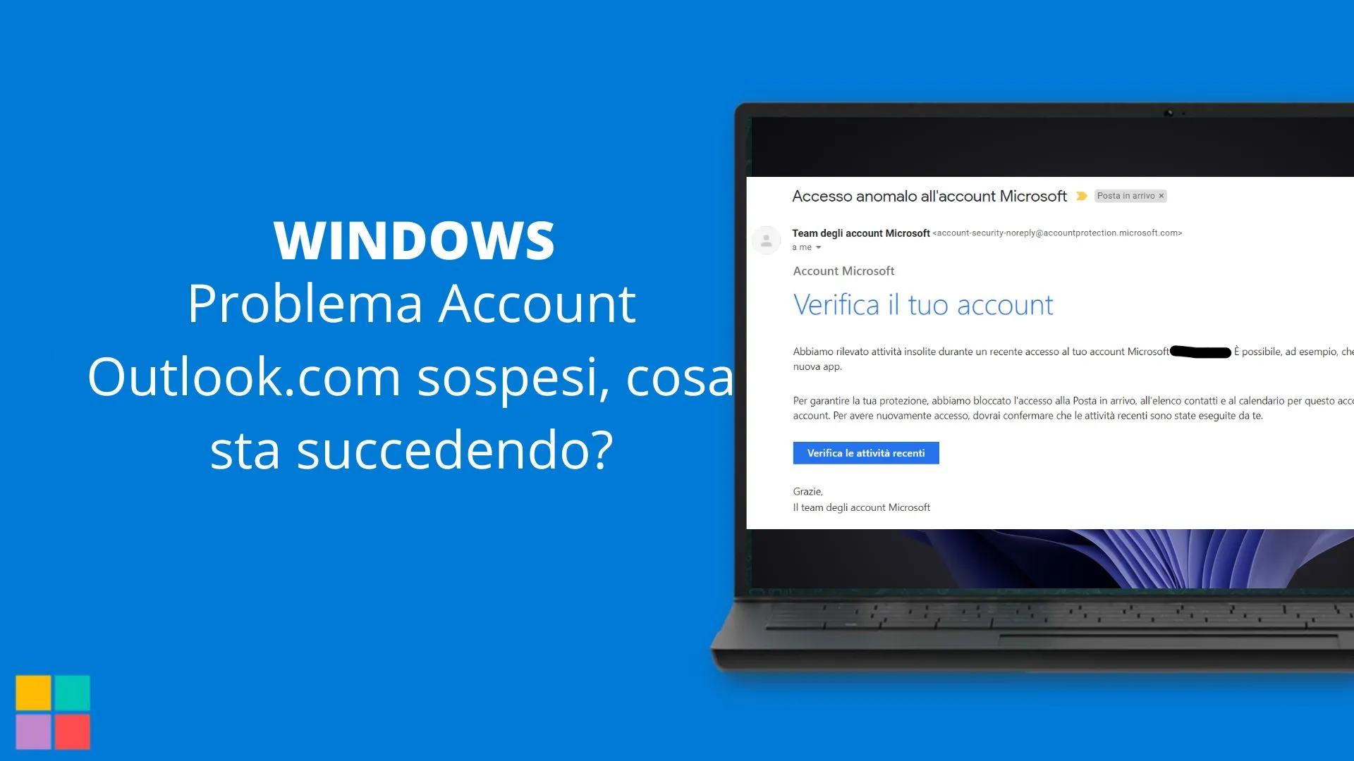 Problema Account Outlook.com sospesi, cosa sta succedendo