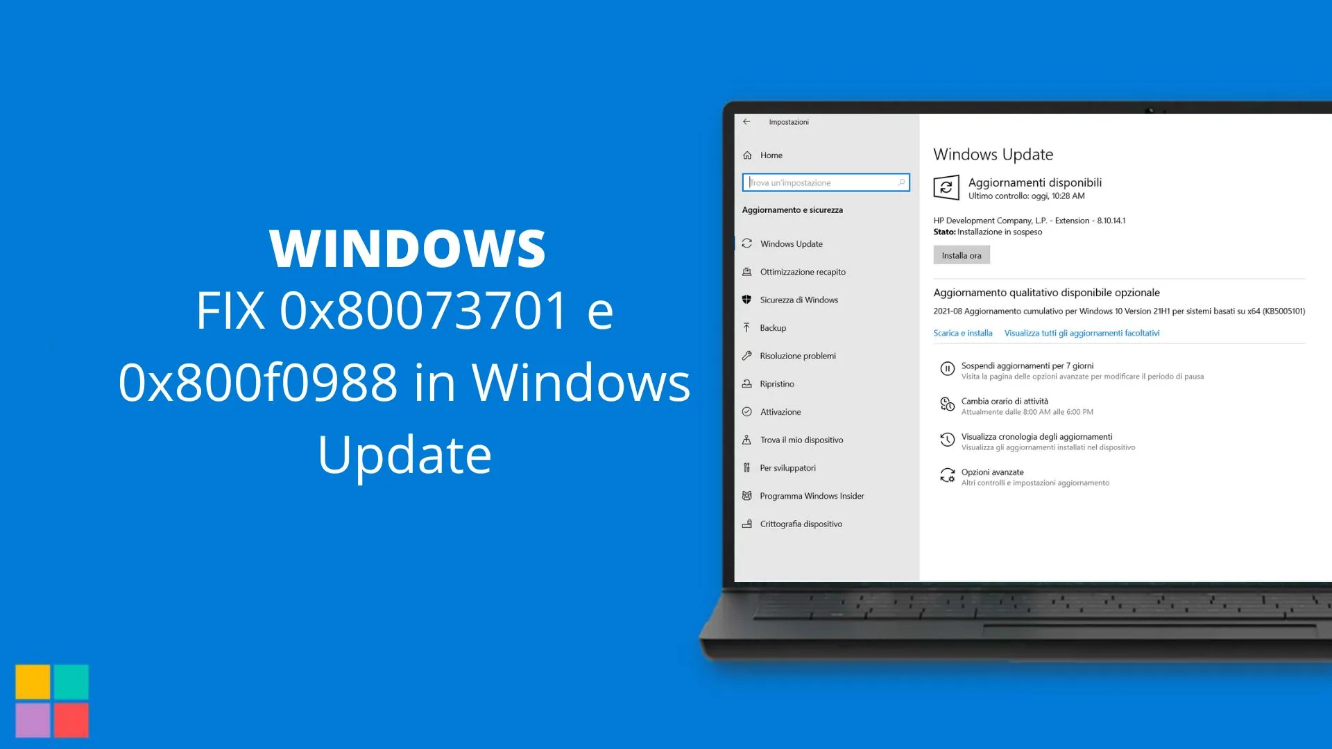 FIX 0x80073701 e 0x800f0988 in Windows Update