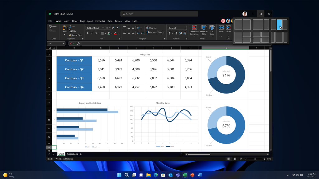 Windows 11 22H2 Tutte le nuove funzionalità introdotte 10 Enhancements to Snap Layouts 1920 1024x576 1