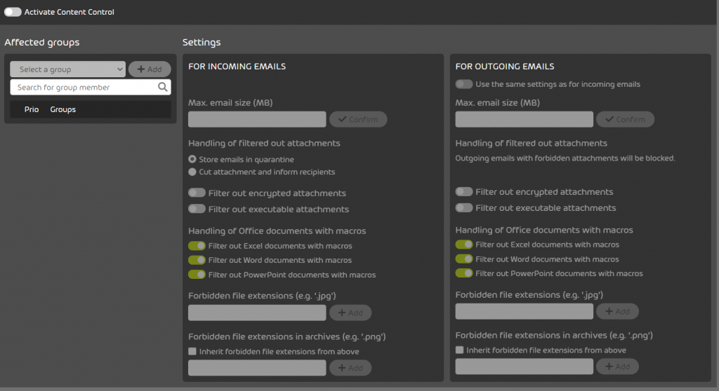 365 Total Protection - Come mettere in sicurezza Microsoft 365 22 content control