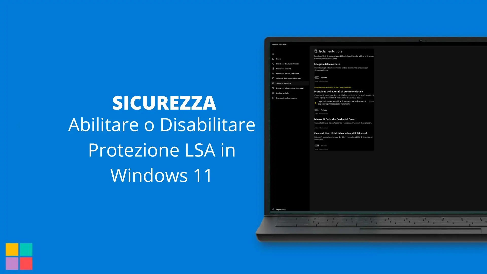 Abilitare o Disabilitare Protezione LSA in Windows 11