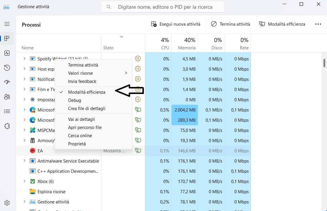 Come abilitare o disabilitare la modalità efficienza in Windows 11? 13 efficienza
