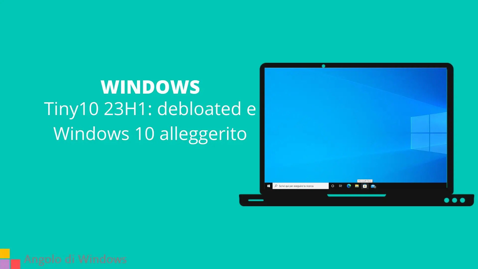 Tiny10 23H1 debloated e Windows 10 alleggerito