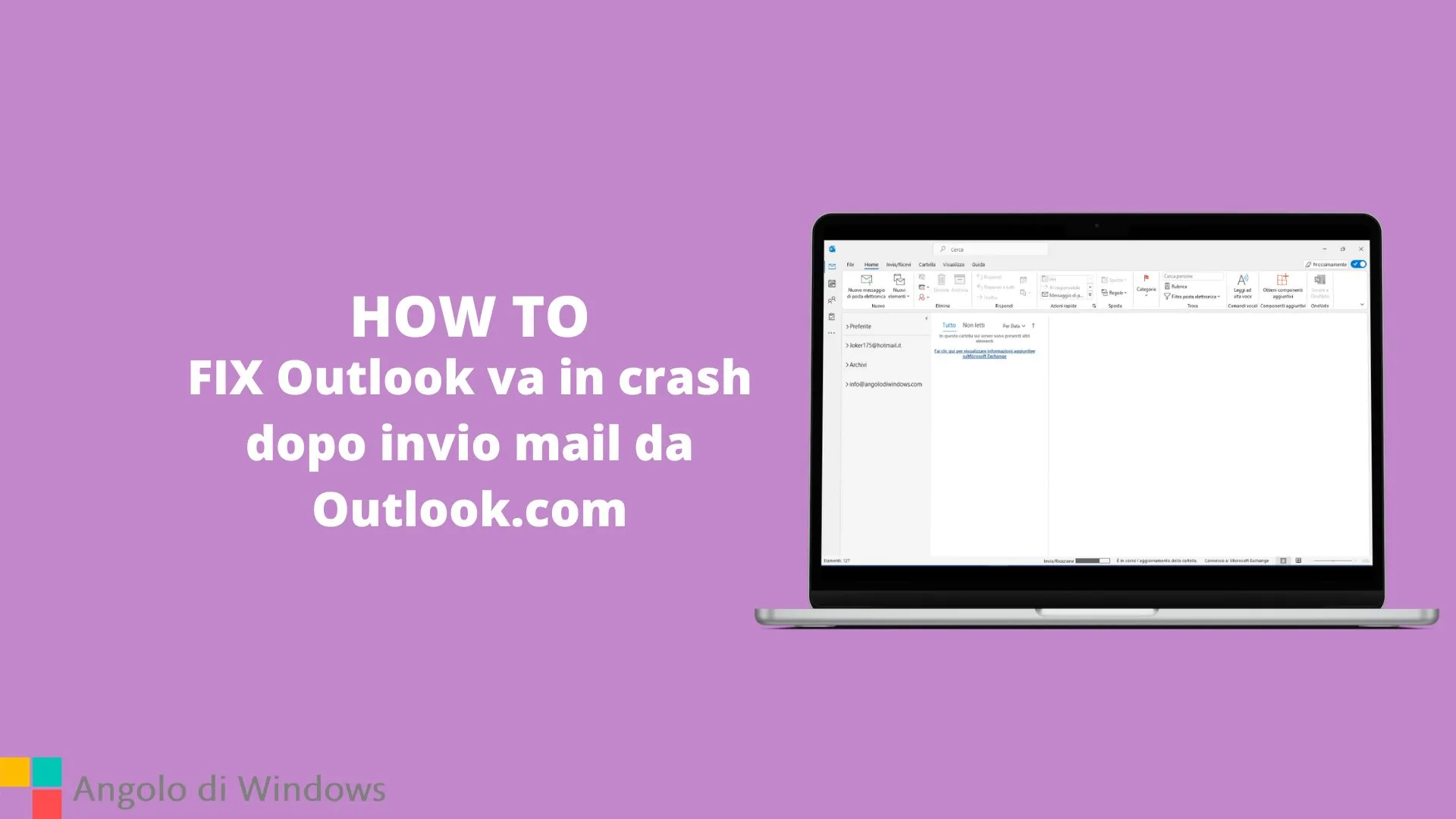 FIX Outlook va in crash dopo invio mail da Outlook.com