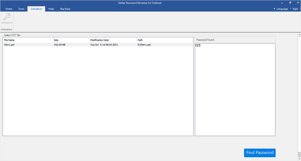 Come rimuovere la password da un file PST di Outlook 9 stellar password recovery for outlook4