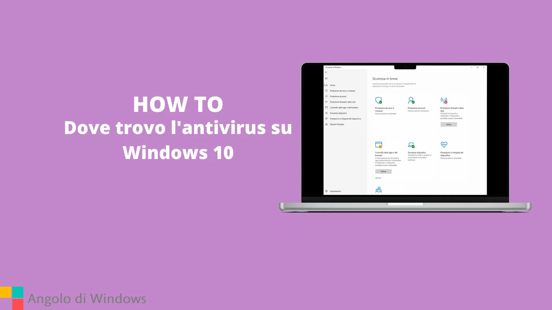 Dove trovo l'antivirus su Windows 10