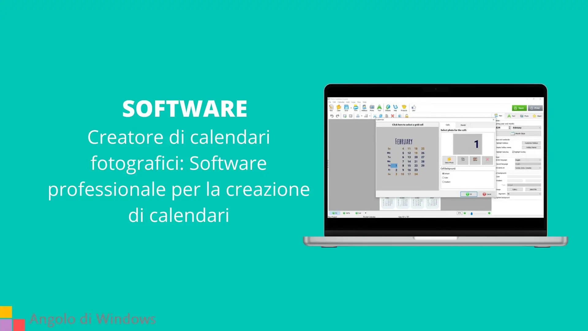 Creatore di calendari fotografici: Software professionale per la creazione di calendari