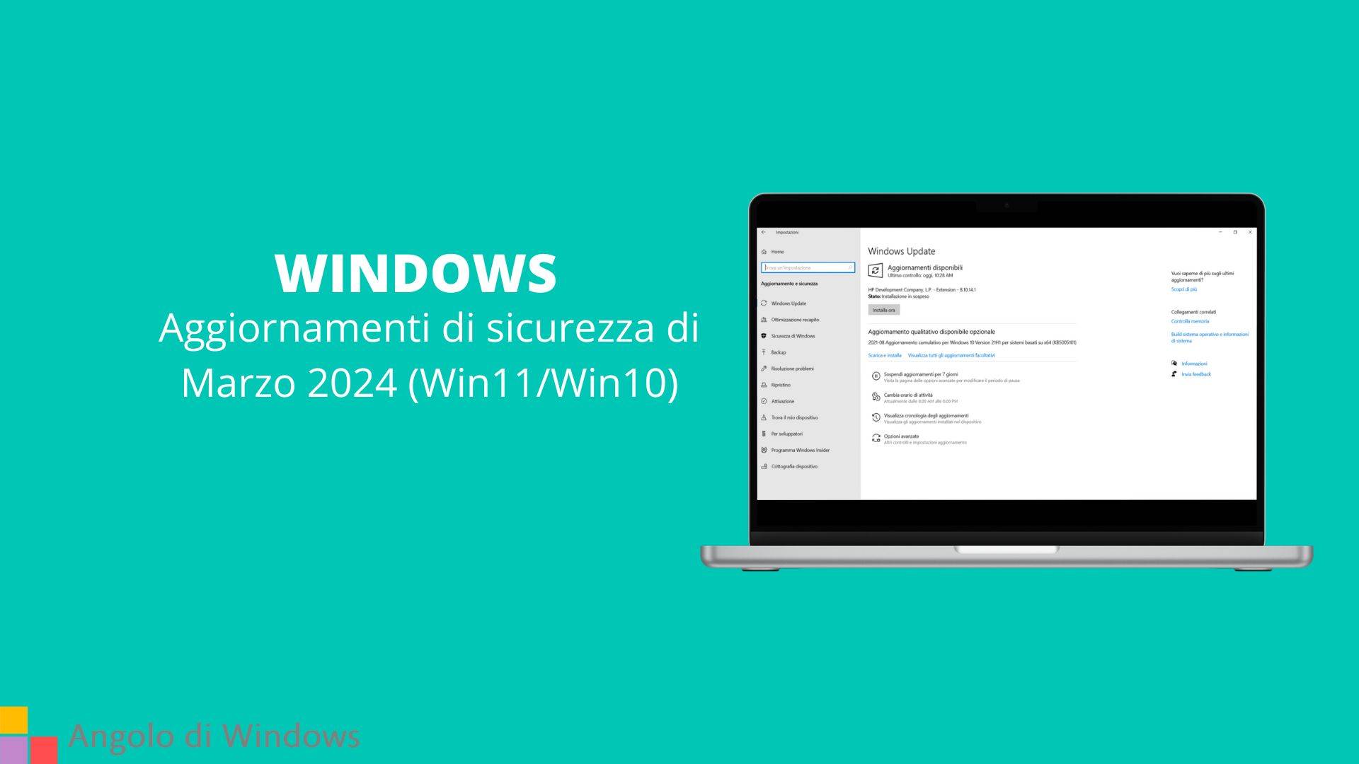 Aggiornamenti di sicurezza di Marzo 2024 (Win11/Win10)