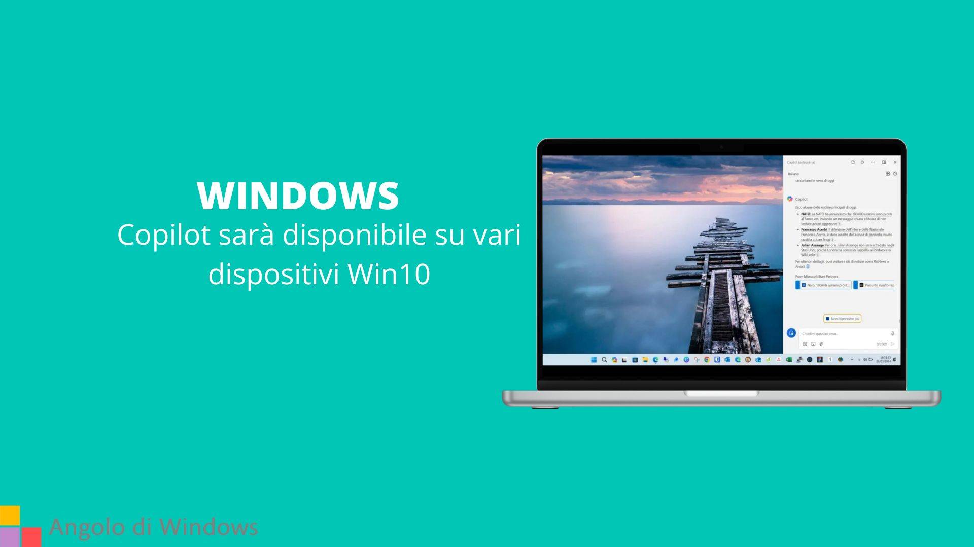 Copilot sarà disponibile su vari dispositivi Win10