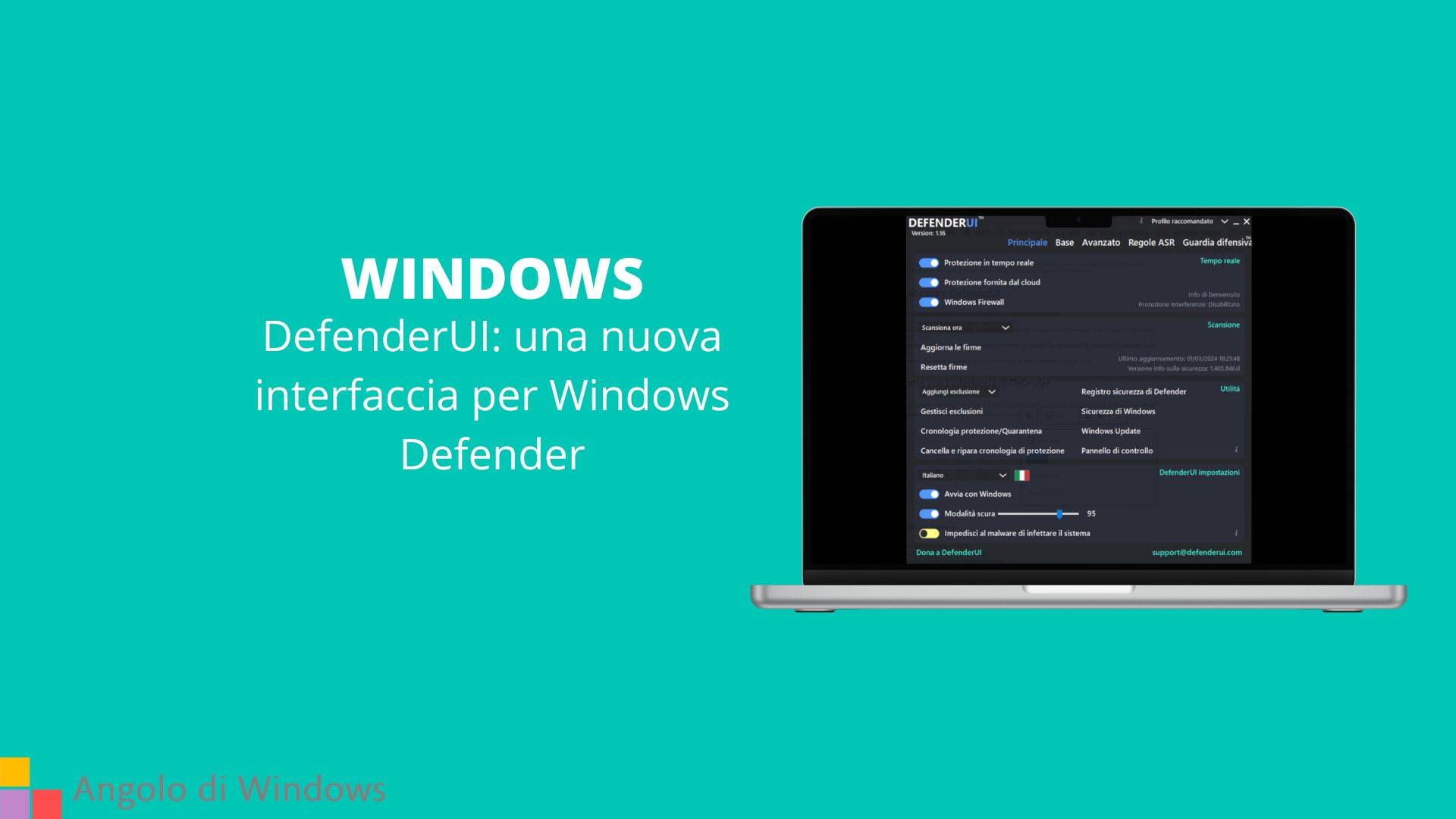 DefenderUI: una nuova interfaccia per Windows Defender