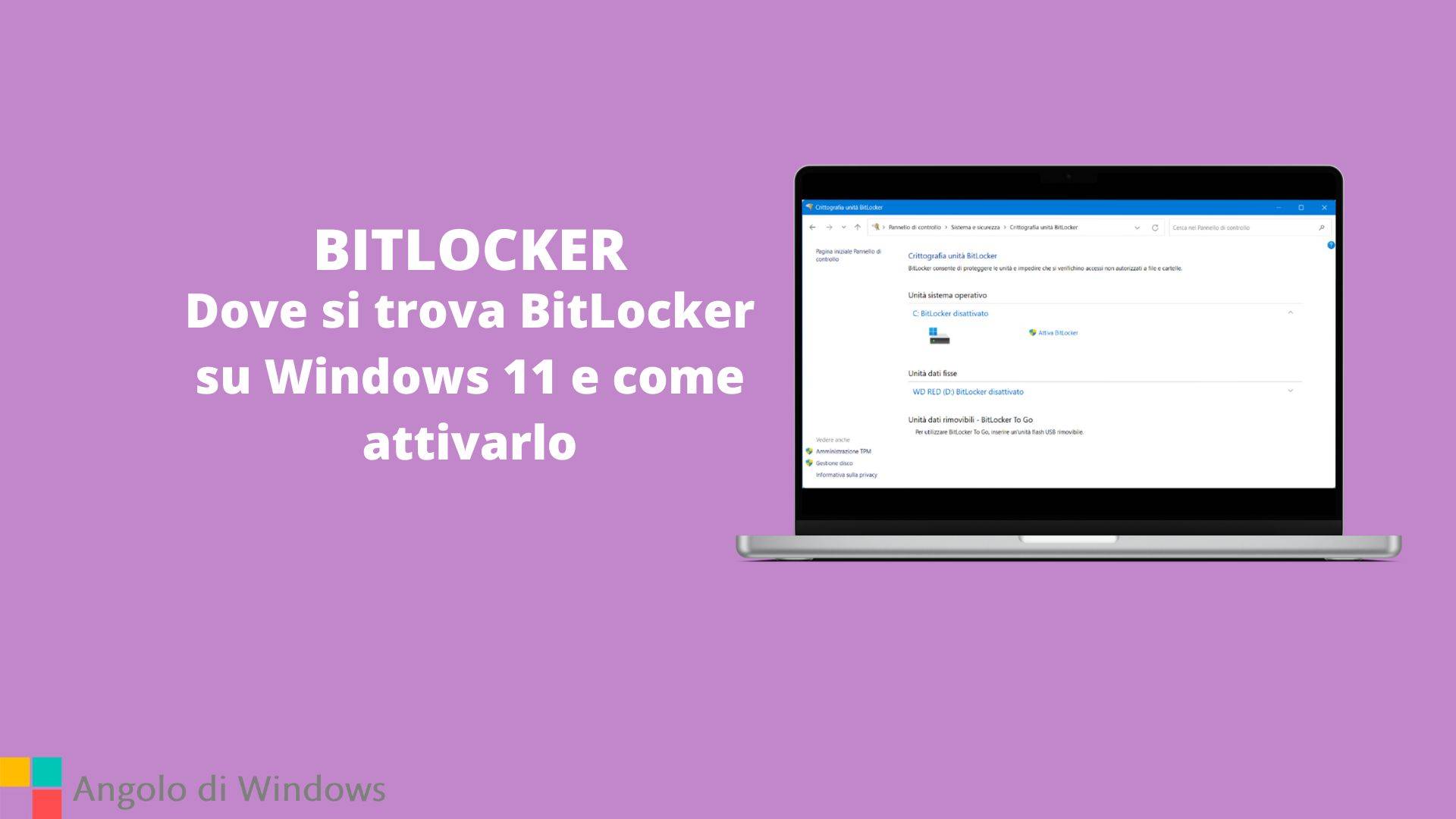 Dove si trova BitLocker su Windows 11 e come attivarlo