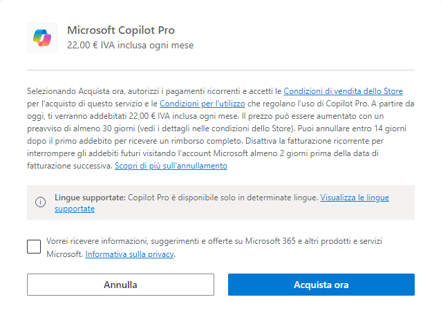 Copilot PRO disponibile su tutti i dispositivi 13 Copilot PRO disponibile su tutti i dispositivi