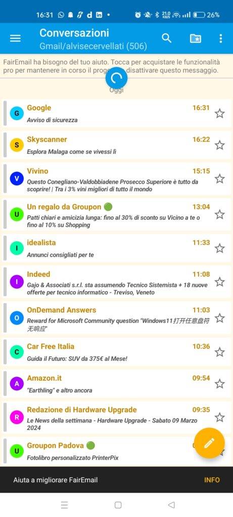 FairEmail L'Email App Open-Source per Android 12 FairEmail L'Email App Open-Source per Android