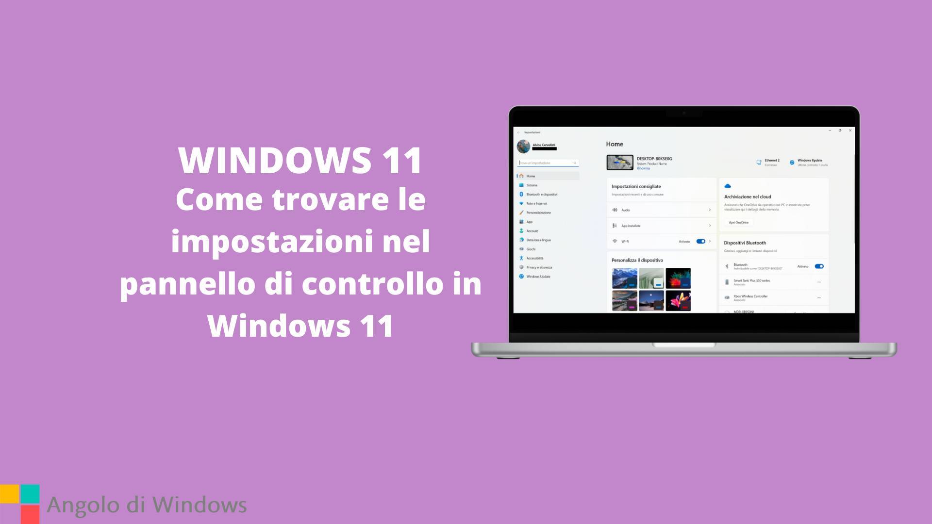 come trovare le impostazioni nel pannello di controllo di windows 11