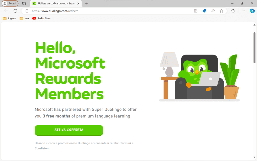 Come avere Super Duolingo GRATIS con Microsoft Rewards 15 Screenshot 2024 06 13 152342