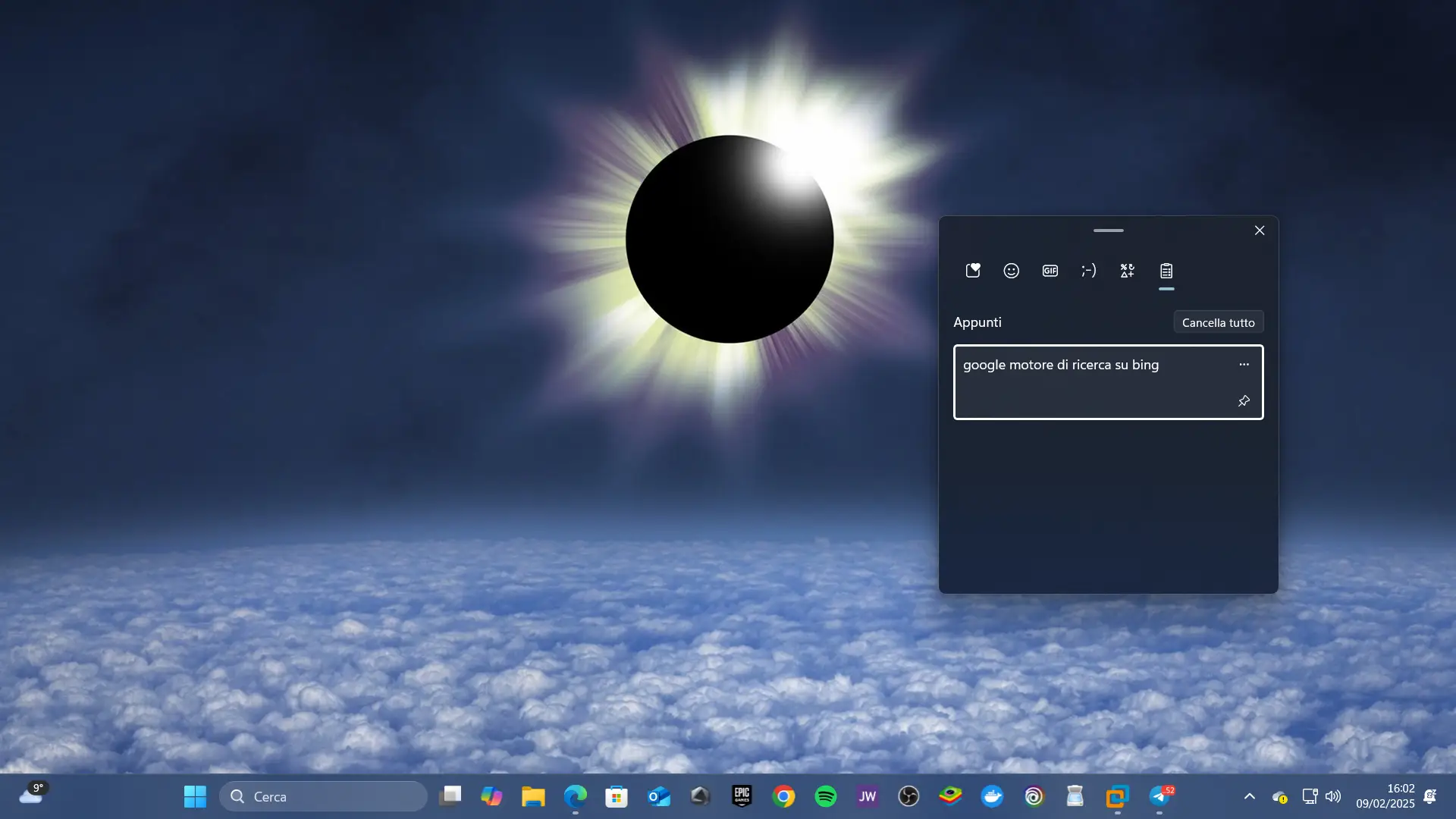 cronologia degli appunti