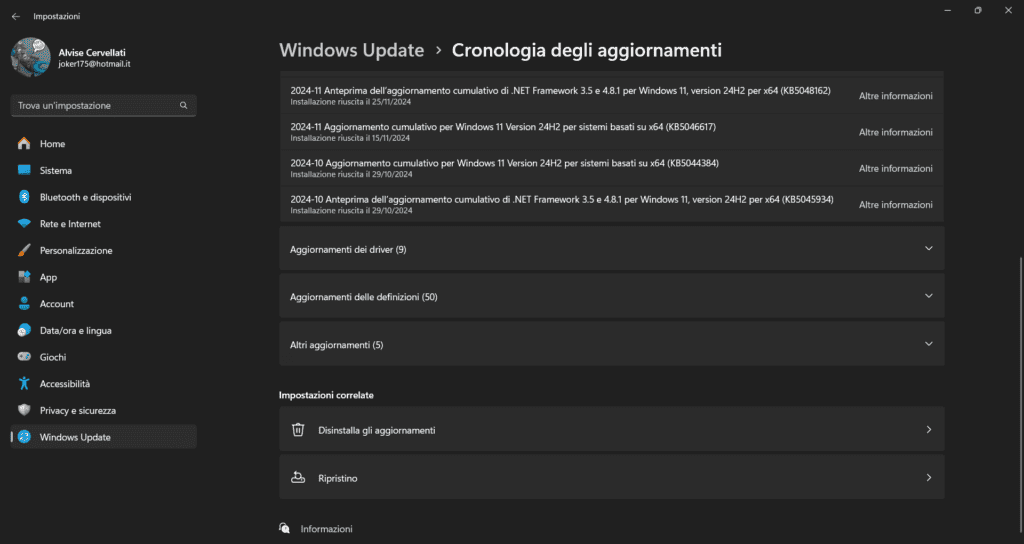 Disinstallare Manualmente gli Aggiornamenti di Windows Update