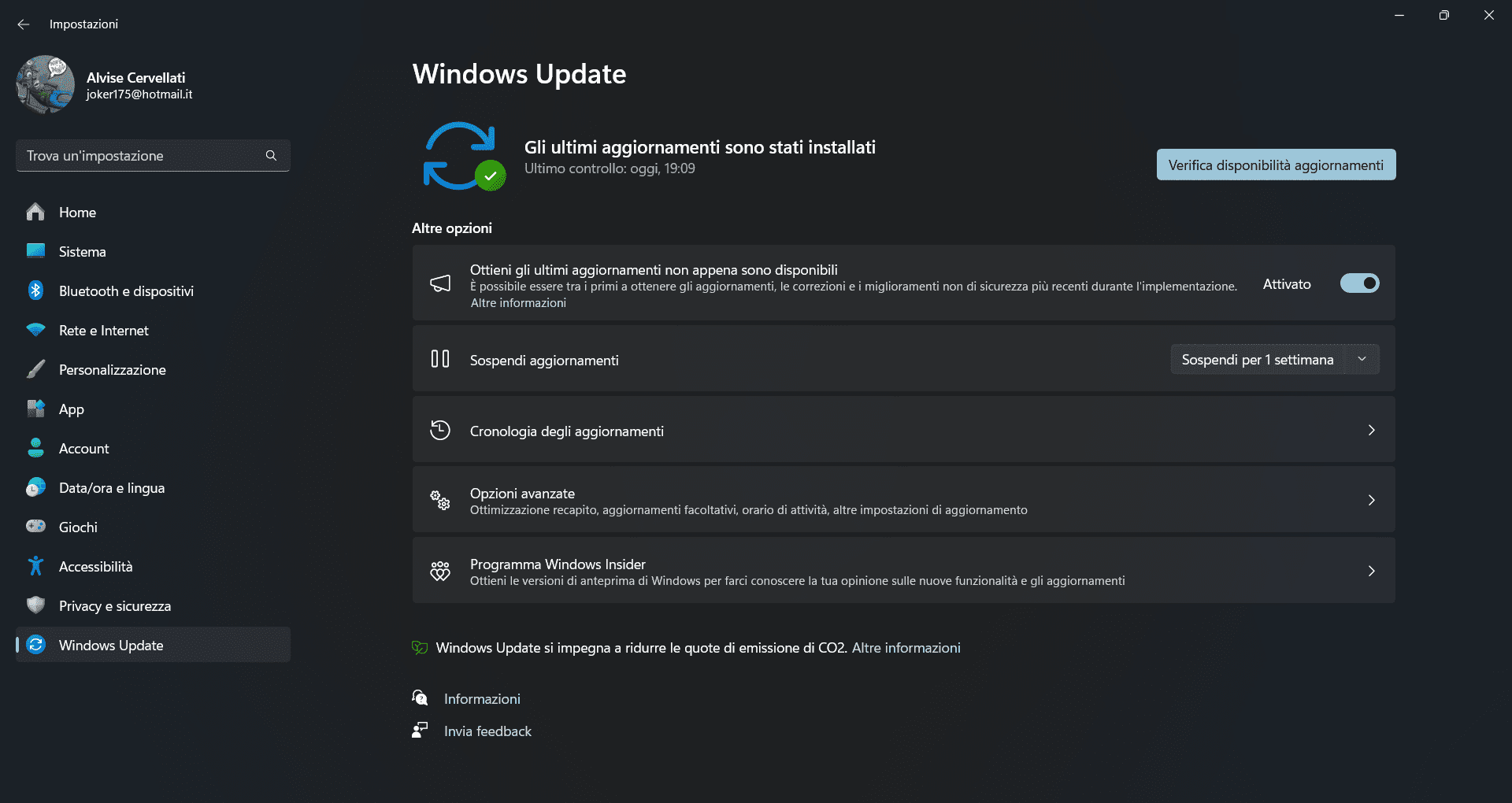 disinstallare aggiornamenti windows update