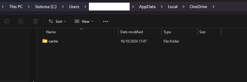 OneDrive mostra URL web
