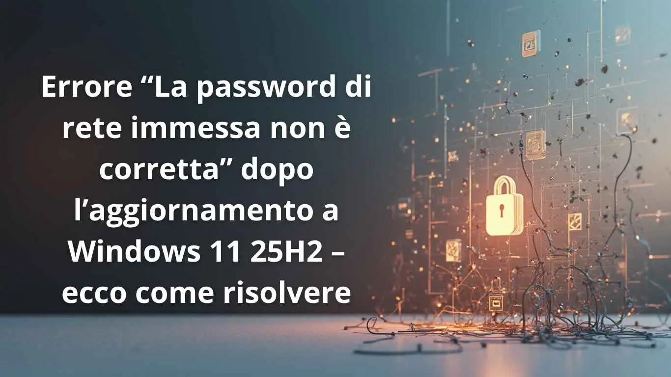 La password di rete immessa non è corretta 25h2