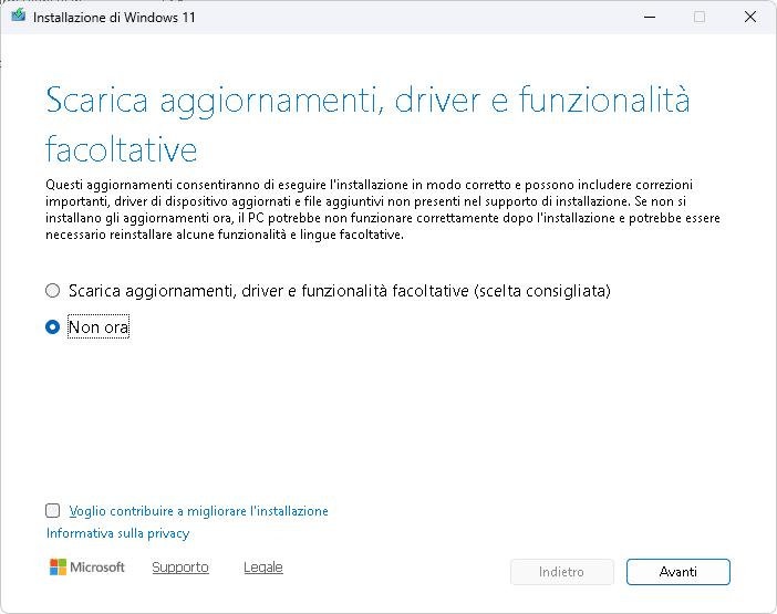 Aggiornare a Windows 11 25H2